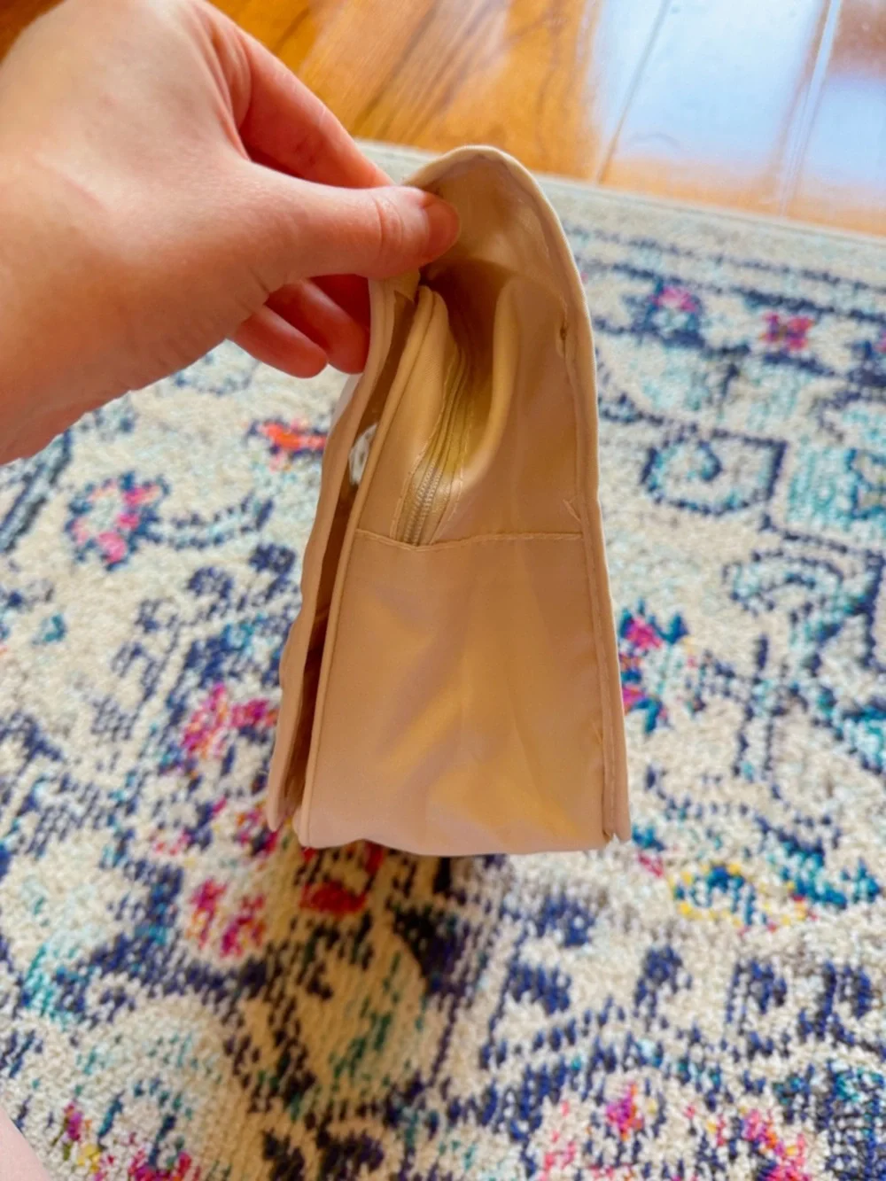 Hanging Travel Toiletry Bag Cosmetic Organizer Beige Women